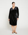 Garland Velvet Wrap Dress - Black Image Thumbnmail #2
