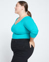Roya Long Sleeve Bodysuit - Turquoise Image Thumbnmail #3