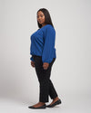 Occasion Stretch Crepe Blouson Top - True Blue Image Thumbnmail #4