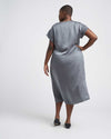 Cindy Satin V-Neck Midi Dress - Sage Image Thumbnmail #3