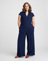 Cambria Luxe Twill Jumpsuit - Navy Image Thumbnmail #4