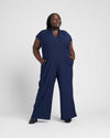 Cambria Luxe Twill Jumpsuit - Navy Image Thumbnmail #1