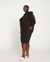 Carefree Hoodie Sweatshirt Dress - Black Image Thumbnmail #4