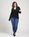 Pure Cashmere V Neck Sweater - Black Image Thumbnmail #7