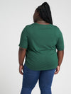 Lily Liquid Jersey V-Neck Stovepipe Tee - Kelly Green Image Thumbnmail #5