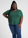 Lily Liquid Jersey V-Neck Stovepipe Tee - Kelly Green Image Thumbnmail #4