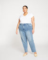 Whitney Super High Rise Seam Tapered Leg Jeans - Distressed Light Blue Image Thumbnmail #8