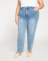 Whitney Super High Rise Seam Tapered Leg Jeans - Distressed Light Blue Image Thumbnmail #4