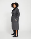 Reversible Double Face Luxe Coat - Black/Charcoal Image Thumbnmail #3