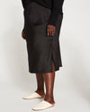Diane Satin Midi Bias Skirt - Black Image Thumbnmail #2