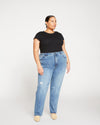 Donna High Rise Curve Straight Leg Jeans 32 Inch - Distressed Indigo Image Thumbnmail #6