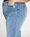 Donna High Rise Curve Straight Leg Jeans 32 Inch - Distressed Indigo Image Thumbnmail #7