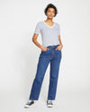 Donna High Rise Curve Straight Leg Jeans 32 Inch - Stonewash Indigo Image Thumbnmail #1