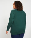 Eco Relaxed Core V Neck Sweater - Heather Forest Image Thumbnmail #4