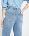 Elastic Waist Weekend Jeans - Distressed Washed Indigo Image Thumbnmail #2