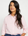 Elbe Popover Stretch Poplin Shirt Classic Fit - Pink/White Stripe Image Thumbnmail #1