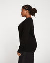 Pure Cashmere V Neck Sweater - Black Image Thumbnmail #4