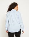 Elbe Stretch Poplin Shirt Classic Fit - Blue/White Stripe Image Thumbnmail #5