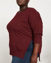 Fiona Open Side Sweatshirt - Black Cherry Image Thumbnmail #1