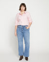 Elbe Stretch Poplin Shirt Classic Fit - Pink/White Stripe Image Thumbnmail #4