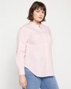 Elbe Stretch Poplin Shirt Classic Fit - Pink/White Stripe Image Thumbnmail #5