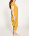 Iconic Geneva V-Neck Dress - Mustard Image Thumbnmail #1