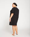 Grace Short Sleeve Sweatshirt Dress - Black Image Thumbnmail #4