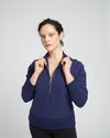 Zoe Half Zip Funnel Neck Pullover - Vintage Blue Image Thumbnmail #5