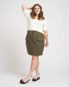 Harper Stretch Cotton Twill Cargo Skirt - Ivy Image Thumbnmail #1