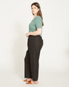 Iris Linen Easy Pull-On Pants - Black Image Thumbnmail #4