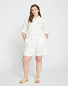 Juniper Linen Easy Pull-On Shorts - White Image Thumbnmail #2