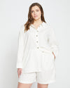 Juniper Linen Easy Pull-On Shorts - White Image Thumbnmail #4
