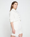 Juniper Linen Easy Pull-On Shorts - White Image Thumbnmail #5