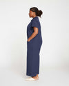 Kate Stretch Cotton Twill Jumpsuit - Navy Image Thumbnmail #3