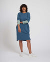 Rhine Color Block Cuff Dress - Mist/Teal Image Thumbnmail #1