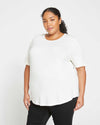 Lily Liquid Jersey Crew Neck Stovepipe Tee -  White Image Thumbnmail #1