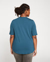 Lily Liquid Jersey V-Neck Stovepipe Tee - Teal Image Thumbnmail #4