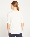 Lily Liquid Jersey V-Neck Stovepipe Tee - White Image Thumbnmail #5