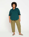 Elbe Popover Liquid Jersey Shirt Classic Fit - Forest Green Image Thumbnmail #2
