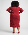 Long Sleeve Tesino Washed Jersey Dress - Red Dahlia Image Thumbnmail #9