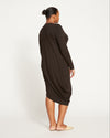 Iconic Long Sleeve V-Neck Geneva Dress - Black Image Thumbnmail #5
