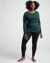 Mia Long Sleeve Movement Tee - Forest Green Image Thumbnmail #1