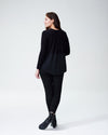 Dalia Mixed Media Sweater - Black Image Thumbnmail #4