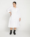 Odeon Stretch Poplin Shirtdress - White Image Thumbnmail #1