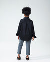 Elbe Popover Stretch Poplin Shirt Petite Fit - Black Image Thumbnmail #3