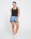 Capri Chambray Shorts - Midtone Blue Image Thumbnmail #1
