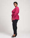 Spotlight Stretch Crepe Wrap Top - Berry Image Thumbnmail #4