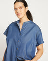 Perfect Tencel Chambray Short Sleeve Shirt - Midnight Blue Image Thumbnmail #3