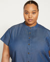 Perfect Tencel Chambray Short Sleeve Shirt - Midnight Blue Image Thumbnmail #8