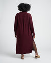 Sally Liquid Jersey Shirt Dress - Black Cherry Image Thumbnmail #4